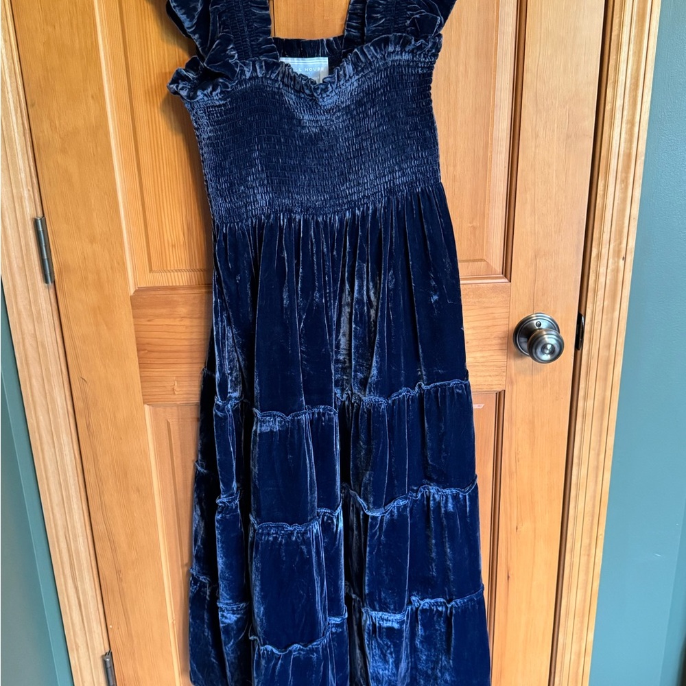 Ellie nap dress in blue velvet